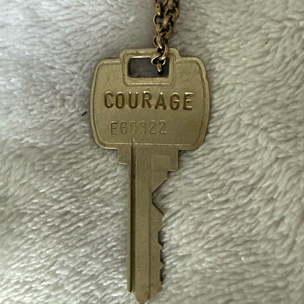 The Giving Key - Courage Brass Key Pendant Necklace - Gold Tone
